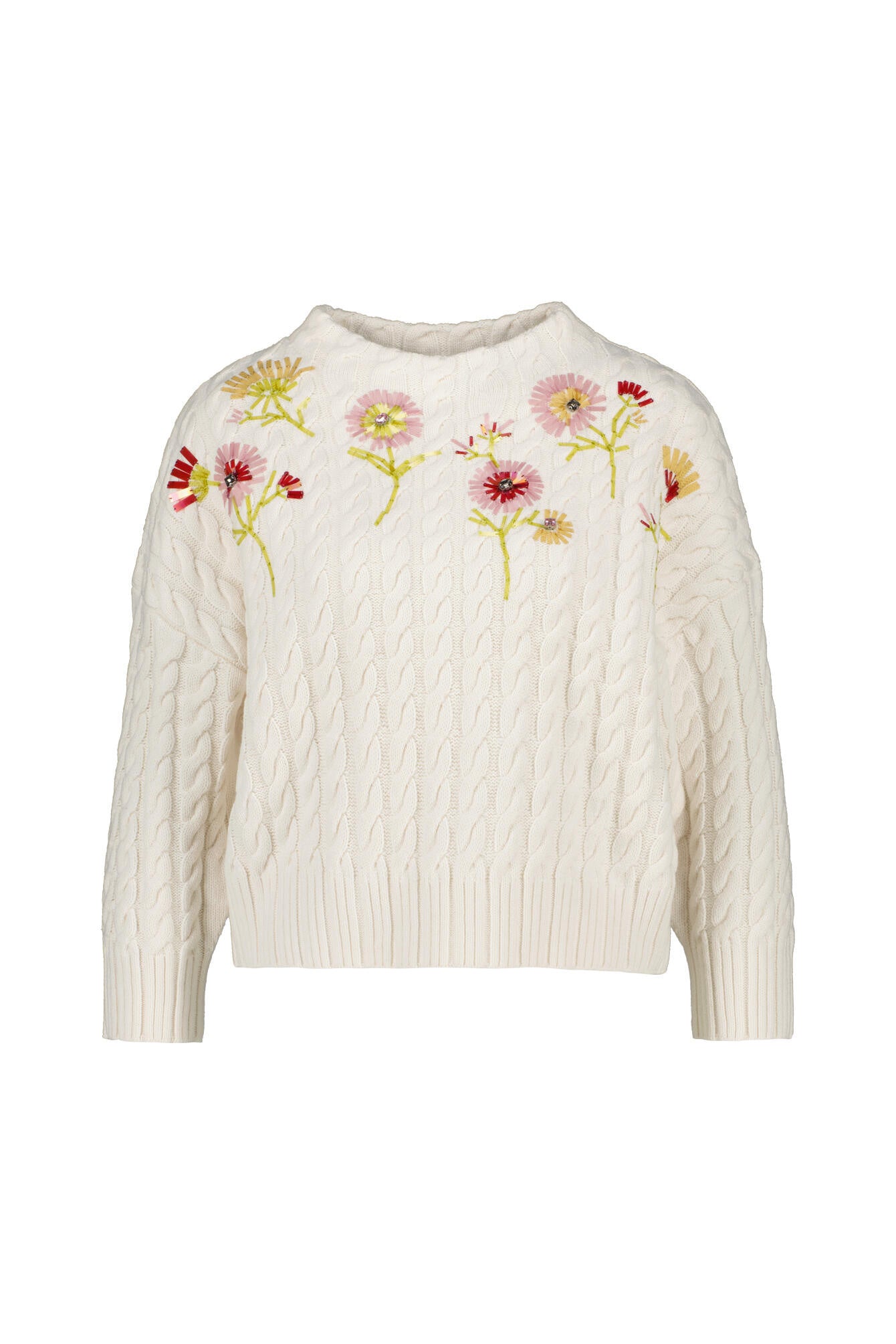 Strickpullover aus Baumwollmix - 1018-gardenia - Creme