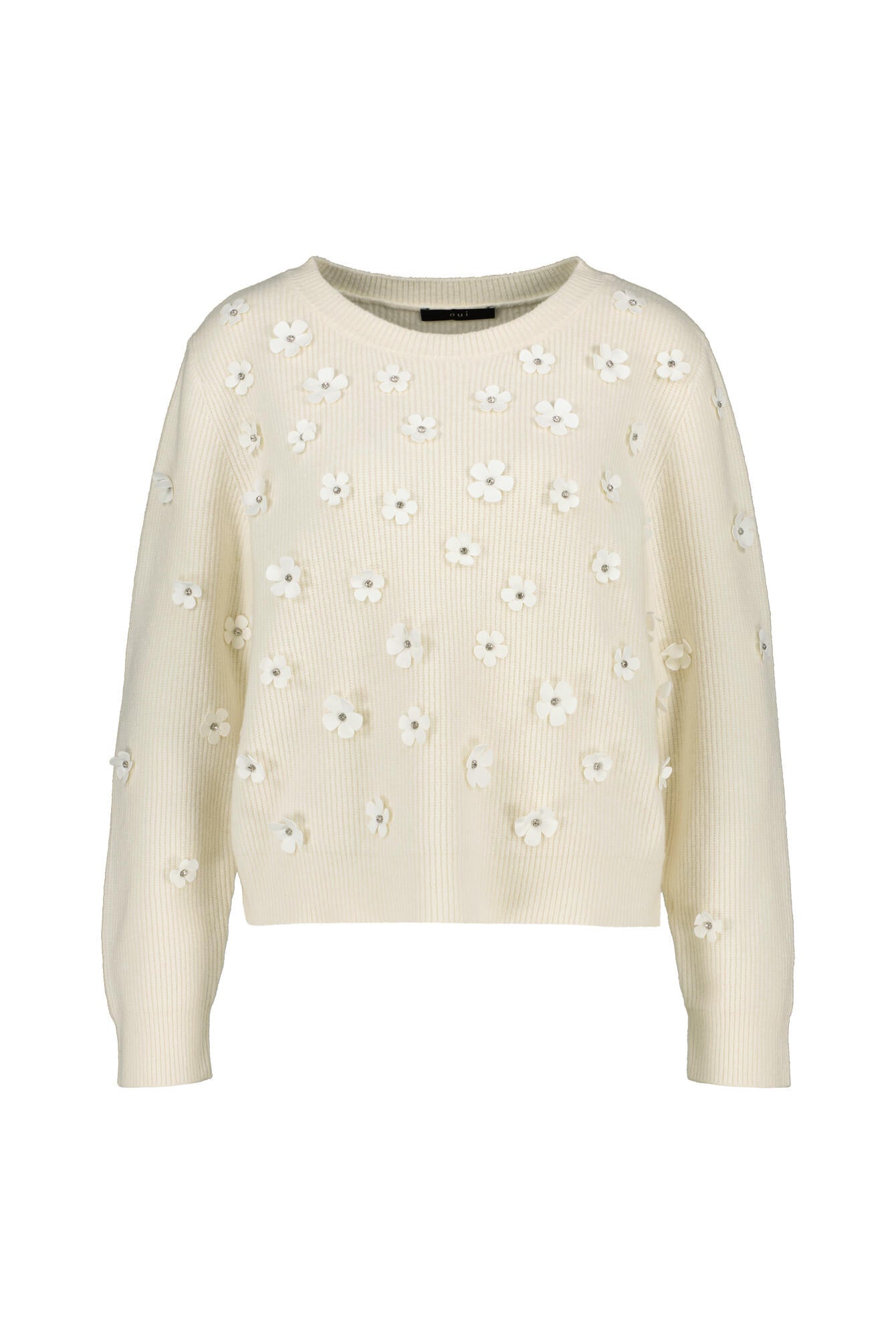 Strickpullover aus Baumwollmix - 1018-gardenia - Creme