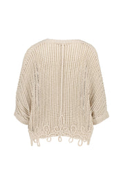 Strickcardigan aus Baumwollmix - 7032-biscuit - Beige