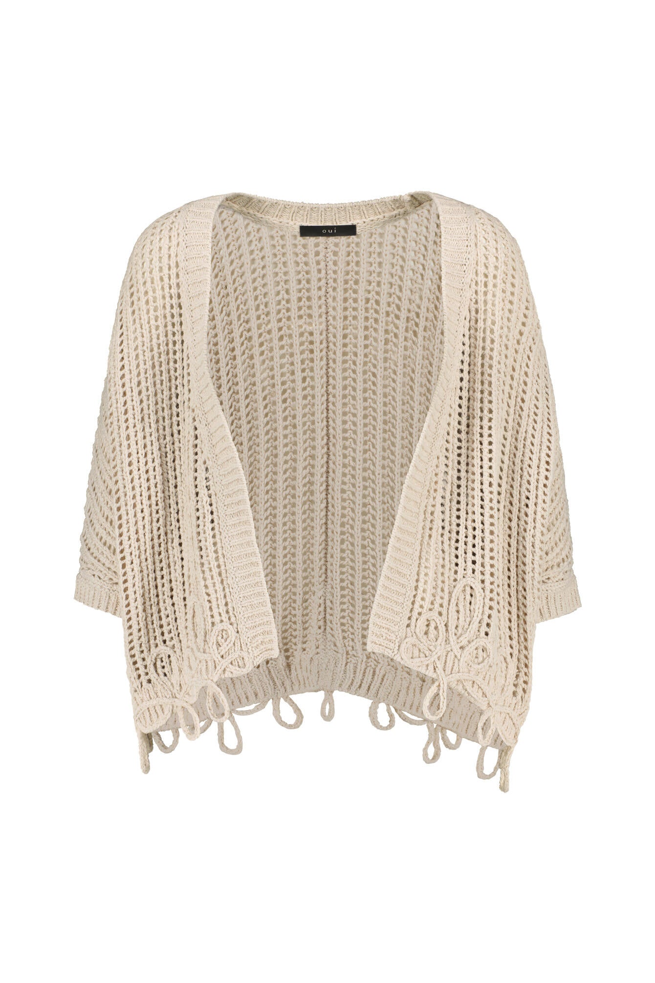 Strickcardigan aus Baumwollmix - 7032-biscuit - Beige