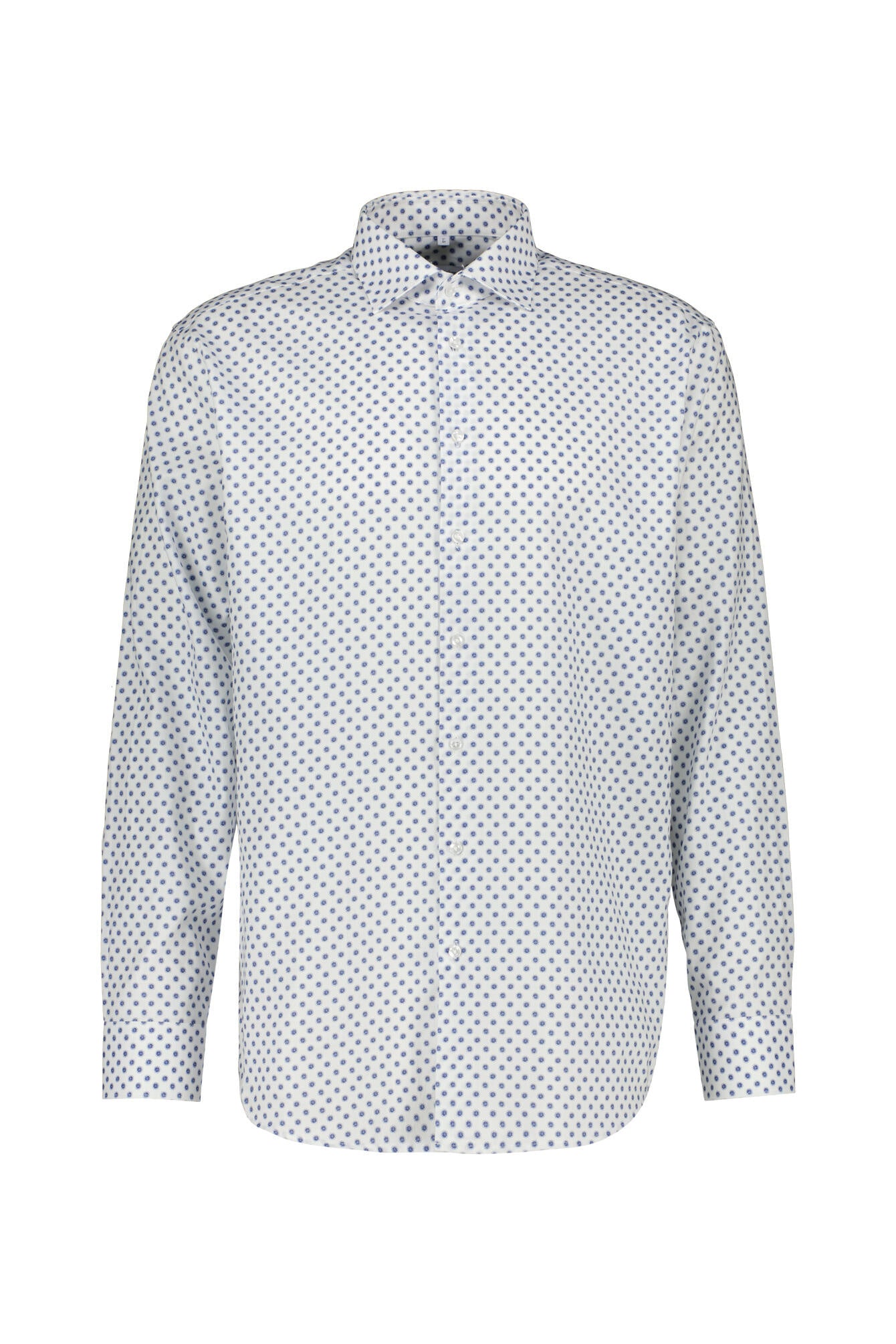 Hemd mit Kent-Kragen aus Baumwolle Regular Fit - 14 - Weiß | Blau