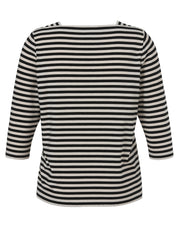 T-Shirt aus Baumwollmix - 100790-schwarz / vanille - Schwarz | Weiß