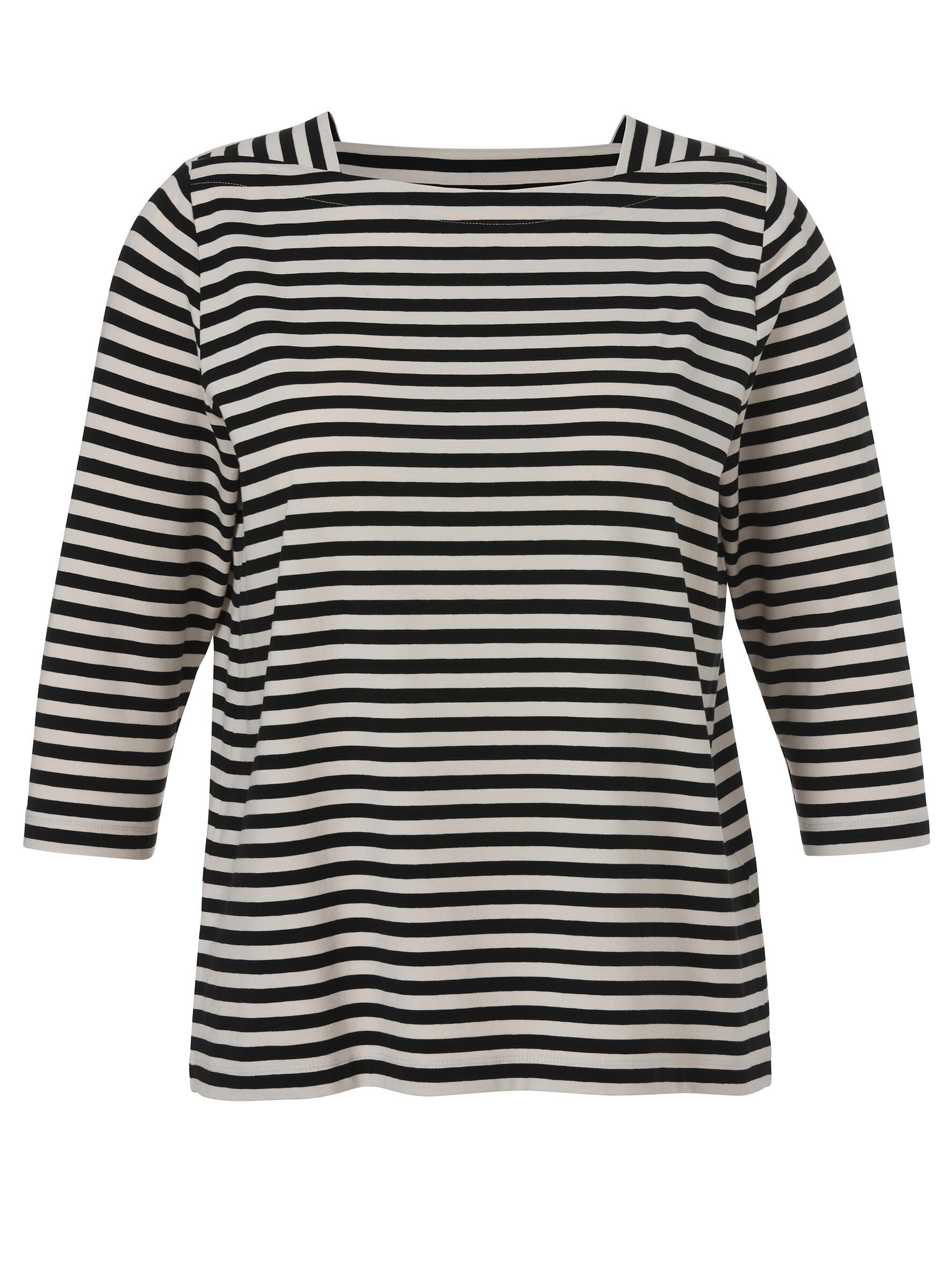 T-Shirt aus Baumwollmix - 100790-schwarz / vanille - Schwarz | Weiß