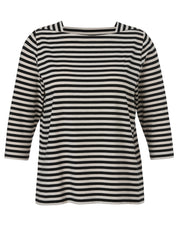 T-Shirt aus Baumwollmix - 100790-schwarz / vanille - Schwarz | Weiß