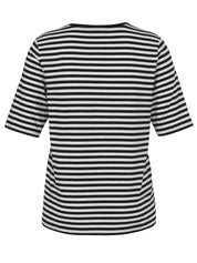 T-Shirt aus Baumwollmix - 800950-marine / ecru - Weiß | Blau