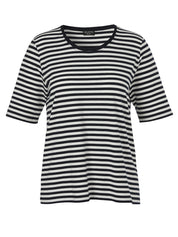 T-Shirt aus Baumwollmix - 800950-marine / ecru - Weiß | Blau