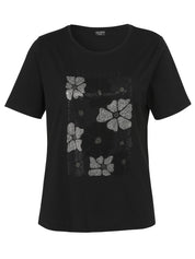 T-Shirt aus Baumwolle - 103-schwarz multicolor - Schwarz
