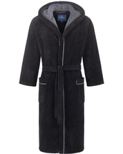Bademantel DANIEL - 410-schwarz/anthr. - Schwarz