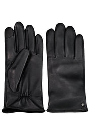 Leder Handschuhe - 000 - Schwarz