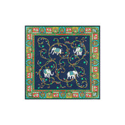 Seidentuch LUCKY ELEPHANT 53x53 - 5930-multi navy - Blau