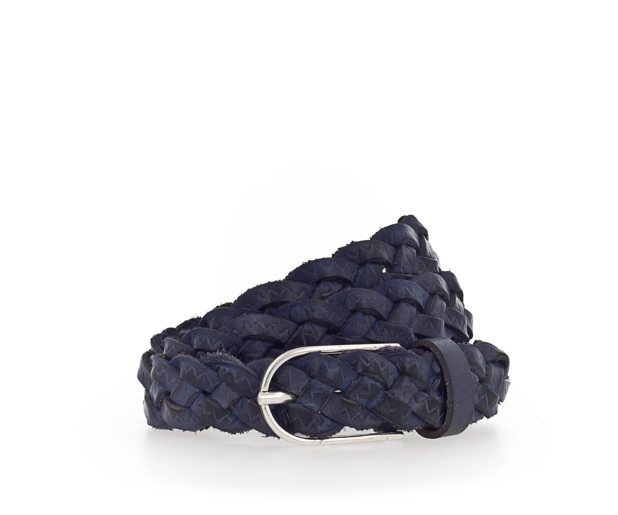 Gürtel geflochten - 0480-marine - Blau