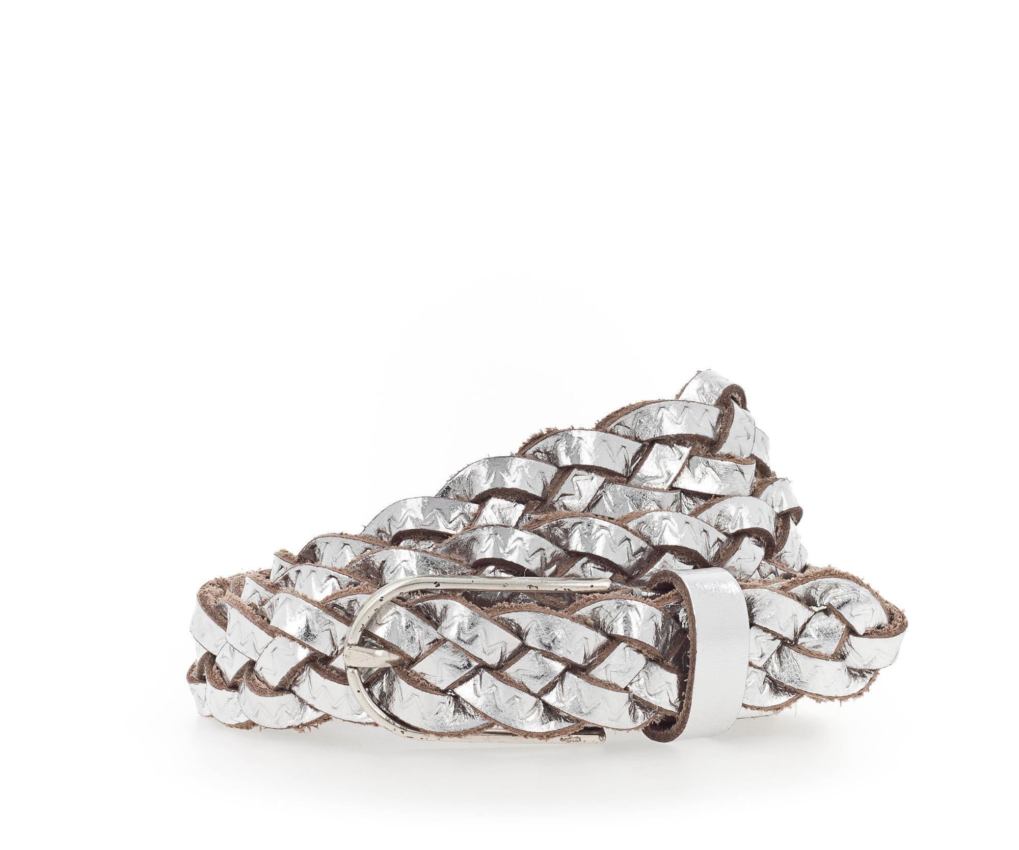 Gürtel geflochten - 0150-silber metallic - Silber