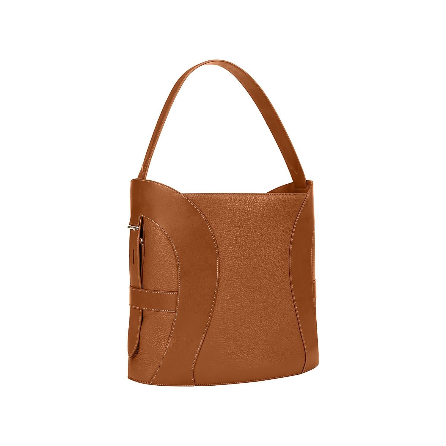Beuteltasche DEBORAH L - 0035-COGNAC BROWN - Braun