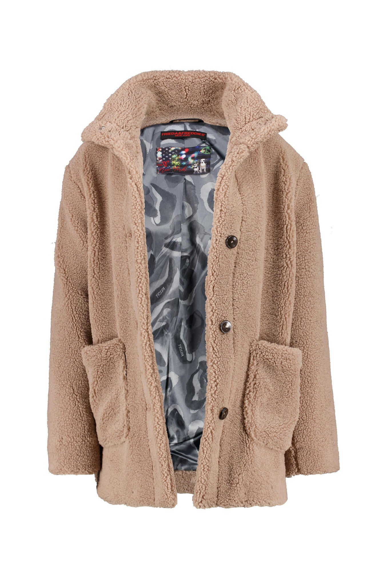 Teddyjacke mit Stehkragen - 123-desert bei - Beige