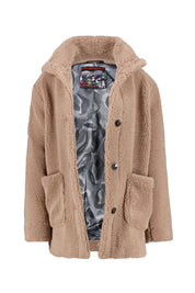 Teddyjacke mit Stehkragen - 123-desert bei - Beige