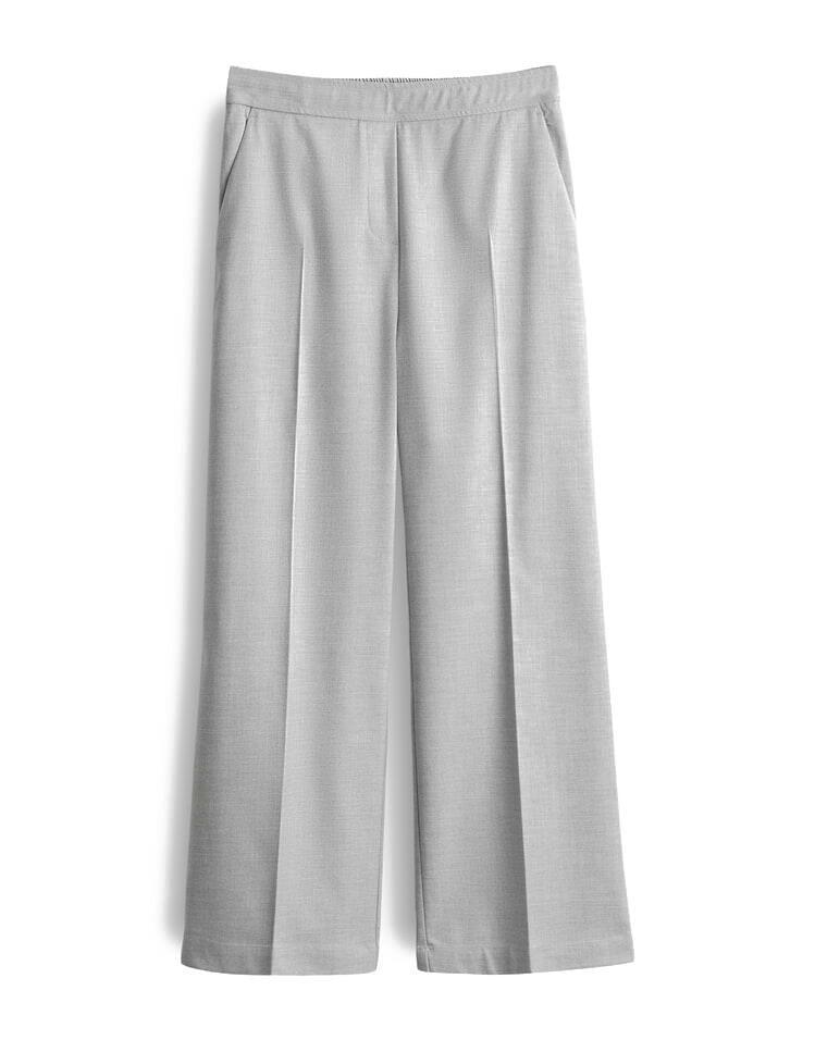 Hose CEVIL CROPPED Wide Leg - 8056-hazy fog melange - Grau