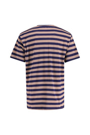 Schlafanzug Zweiteiler - 522-braun-mittel-Ringel - Blau