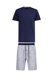 Schlafanzug Zweiteiler - 628-blau-mittel-multicolor1 - Blau