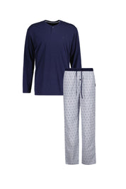 Schlafanzug Zweiteiler - 628-blau-mittel-multicolor1 - Blau