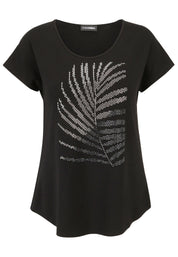 T-Shirt aus Viskose - 99-Schwarz - Schwarz