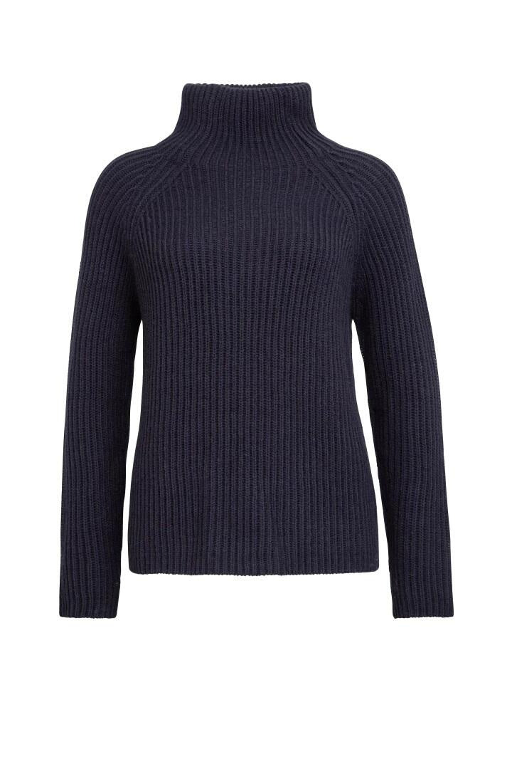Grobstrickpullover mit Turtleneck - 3000 - Blau