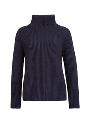 Grobstrickpullover mit Turtleneck - 3000 - Blau