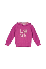 Sweathoodie mit Paillettenmuster - 8543-red violet - Pink