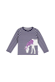 Langarmshirt gestreift - 4750-true navy - Blau