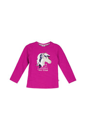 Langarmshirt aus Baumwolle - 8660-cranberry - Pink