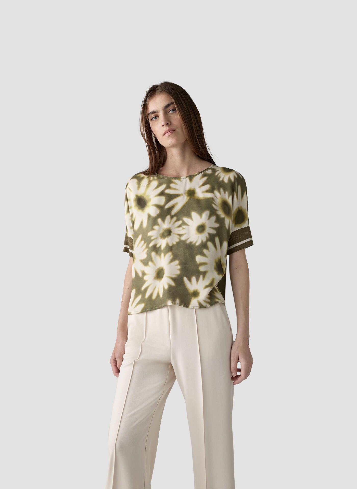 Schlupfbluse aus Viskose - 5470-Olive - Grün