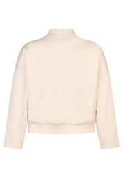 Sweatshirtjacke aus Viskosemix - 5608-Elfenbein - Creme