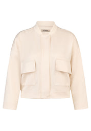 Sweatshirtjacke aus Viskosemix - 5608-Elfenbein - Creme