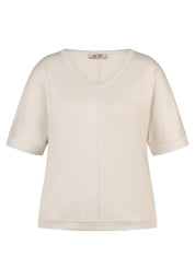 T-Shirt aus Viskosemix - 5608-Elfenbein - Beige
