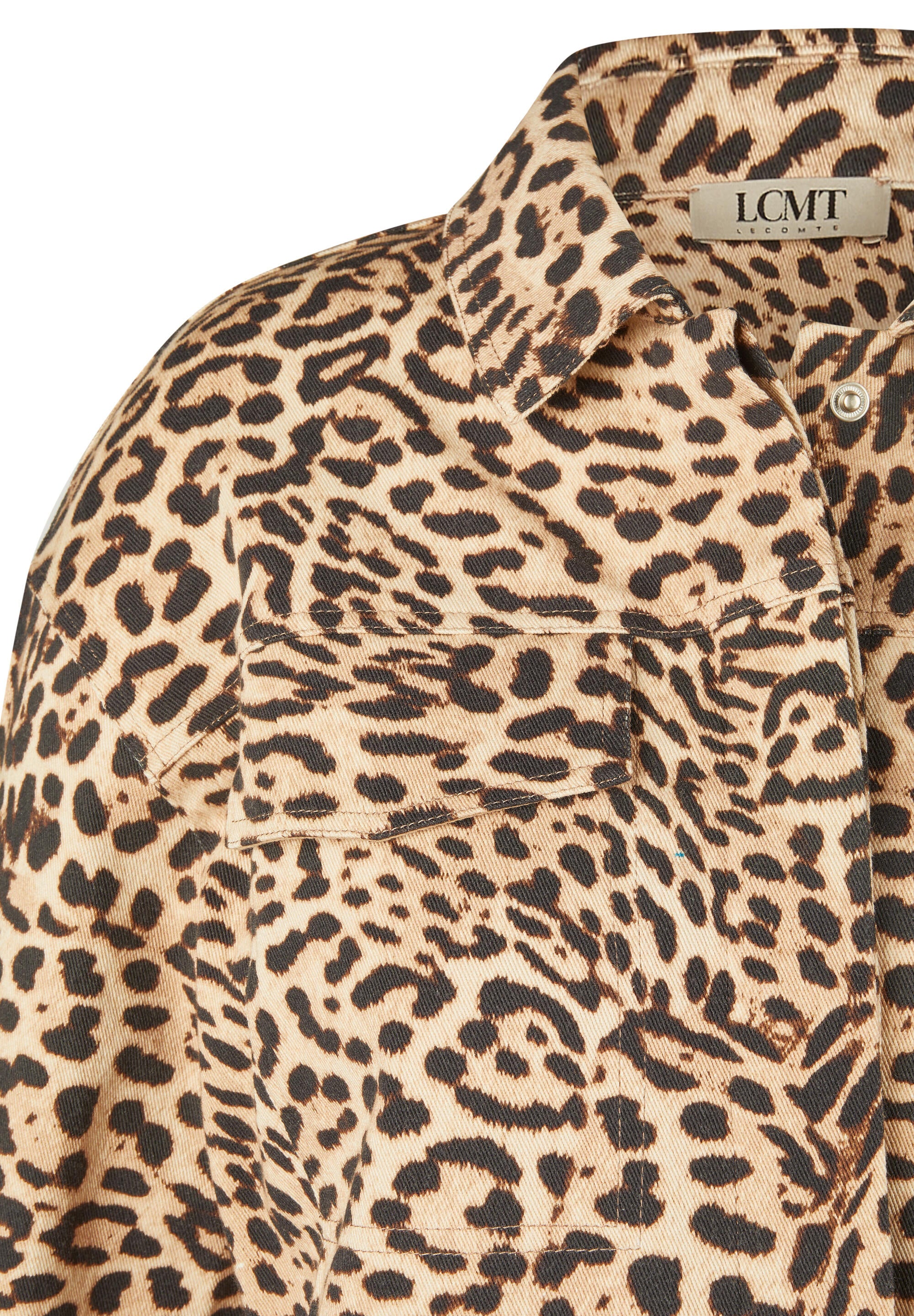 Jeansjacke im Animalprint - 5633-Toffee - Beige