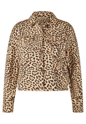 Jeansjacke im Animalprint - 5633-Toffee - Beige
