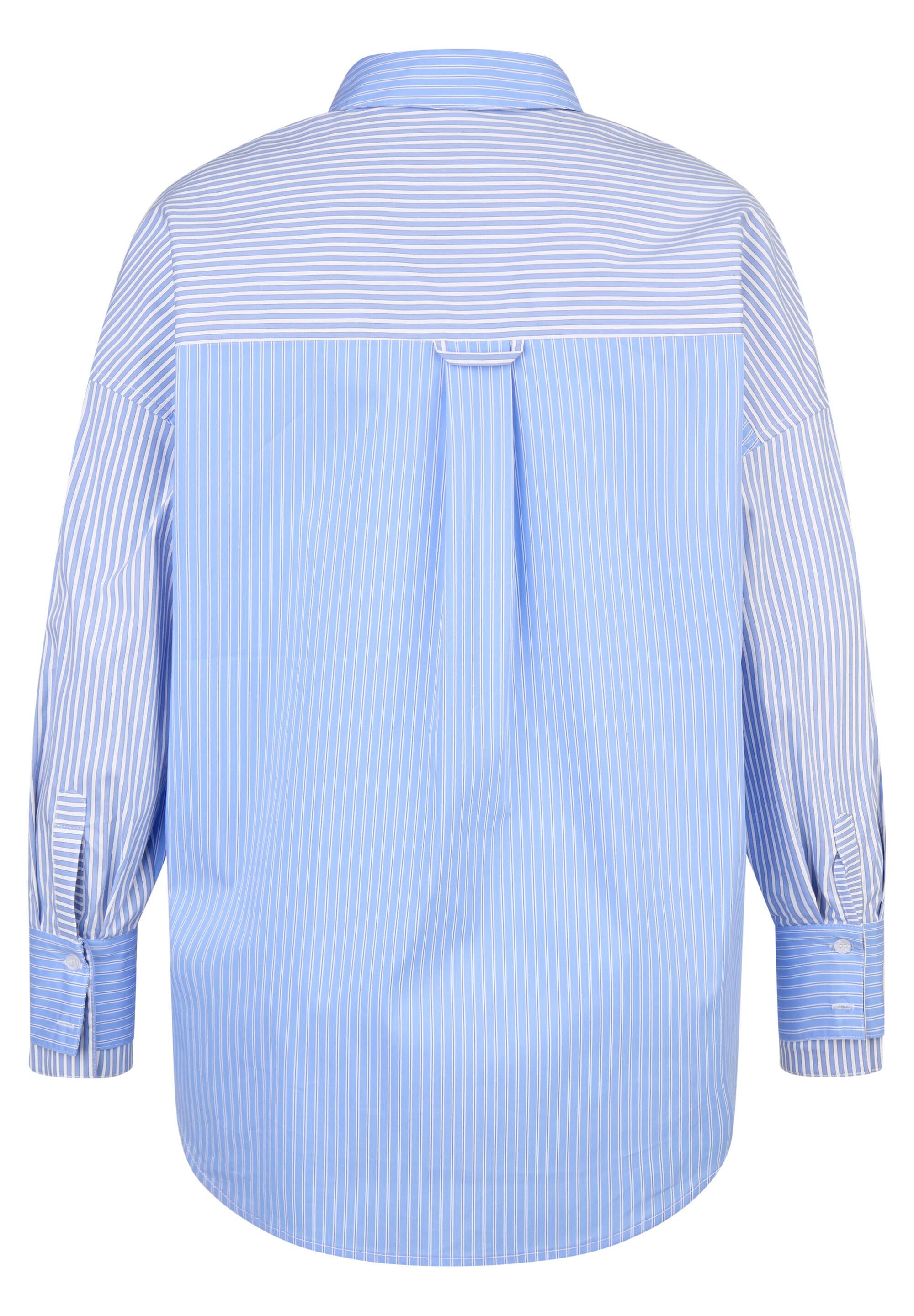 Bluse gestreift Oversized Fit - 5346-Rauchblau - Blau