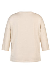 T-Shirt glitzernd aus Viskosemix - 5608-Elfenbein - Beige
