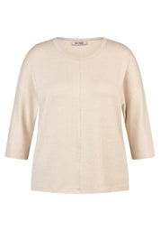 T-Shirt glitzernd aus Viskosemix - 5608-Elfenbein - Beige