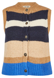 Strickweste aus Wollmix - 5619-SesamMelange - Beige