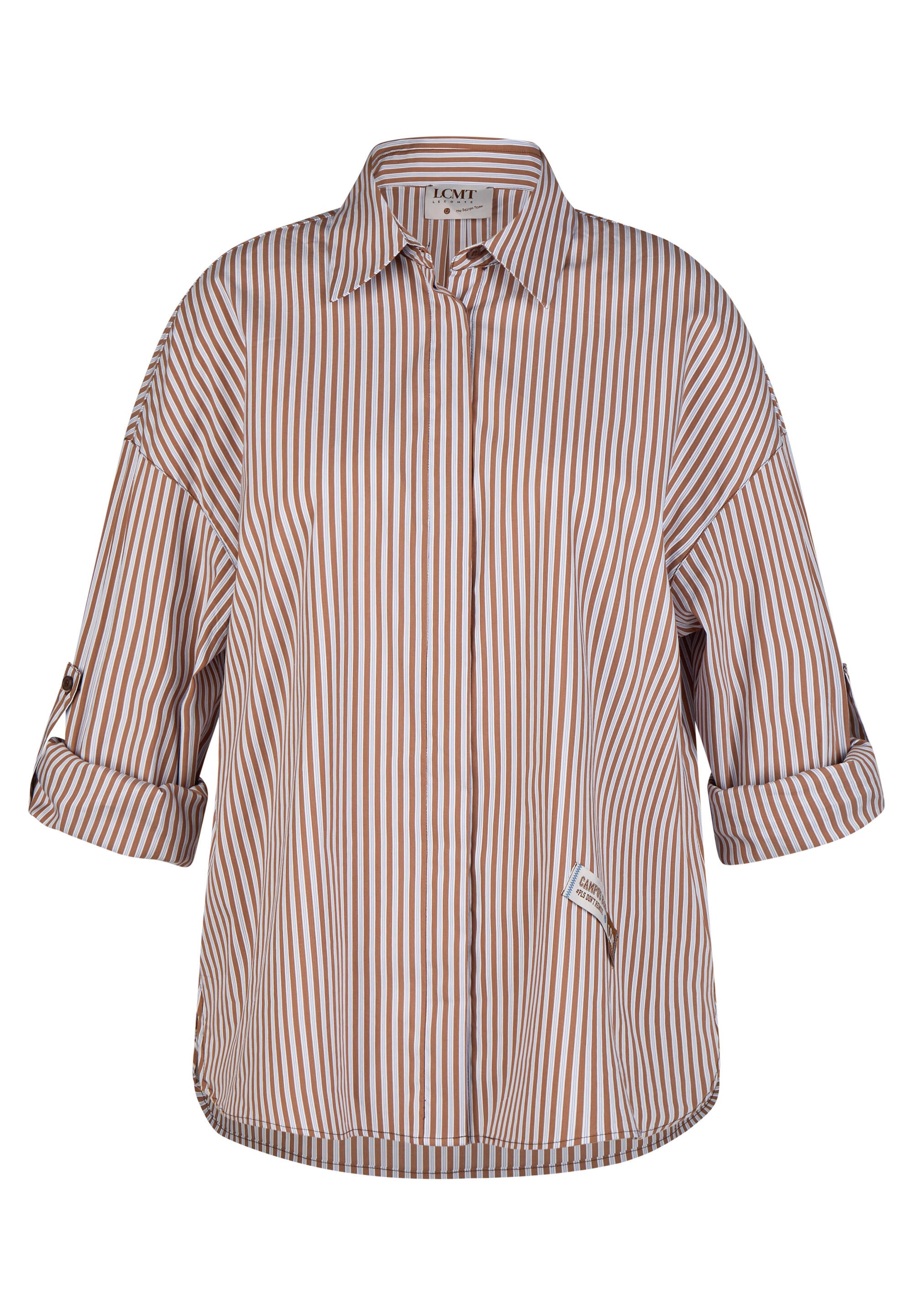 Bluse aus Baumwollmix - 6667-NOUGAT - Braun