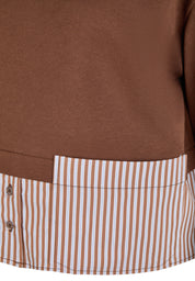 T-Shirt aus Baumwolle - 6667-NOUGAT - Braun