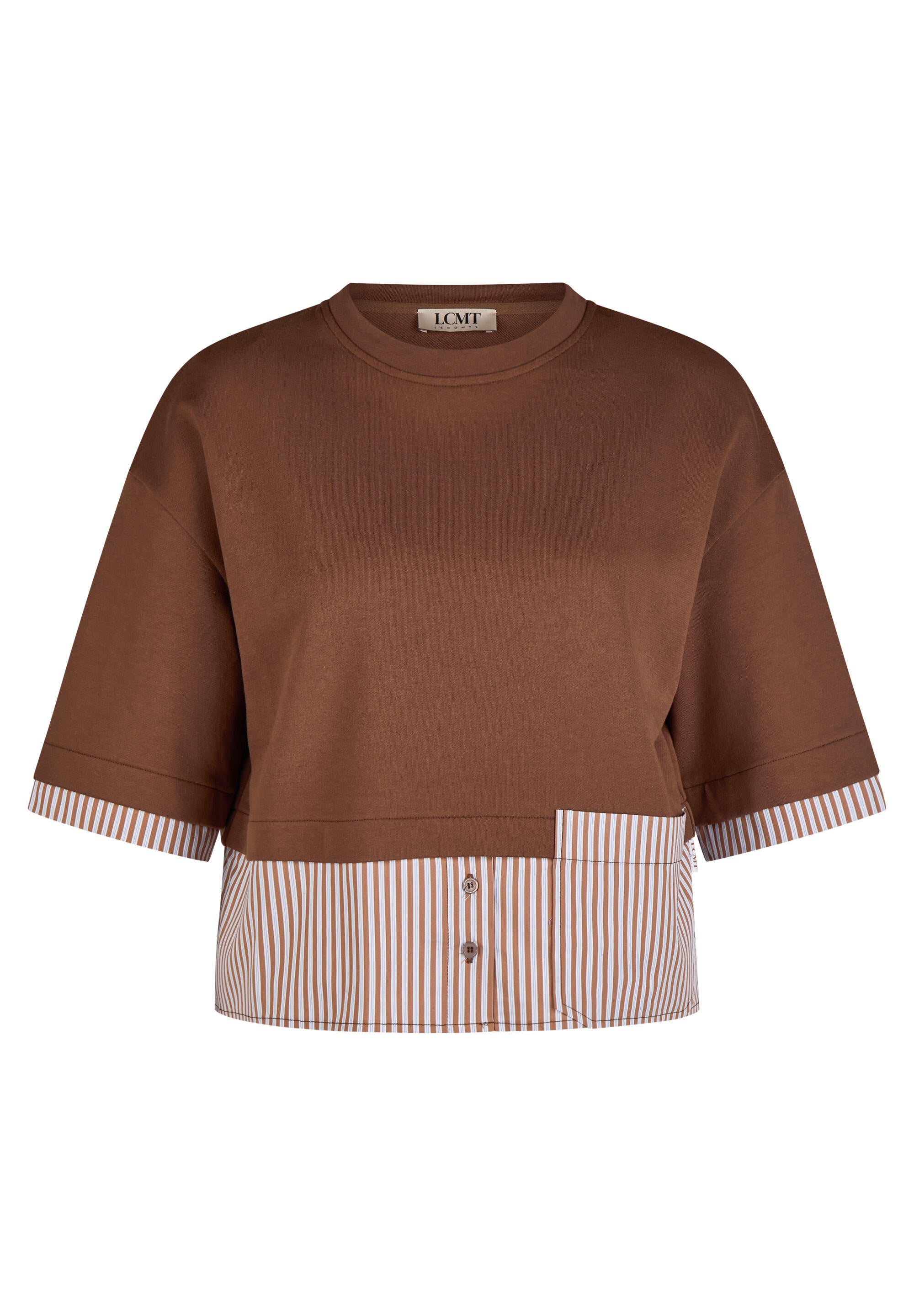 T-Shirt aus Baumwolle - 6667-NOUGAT - Braun
