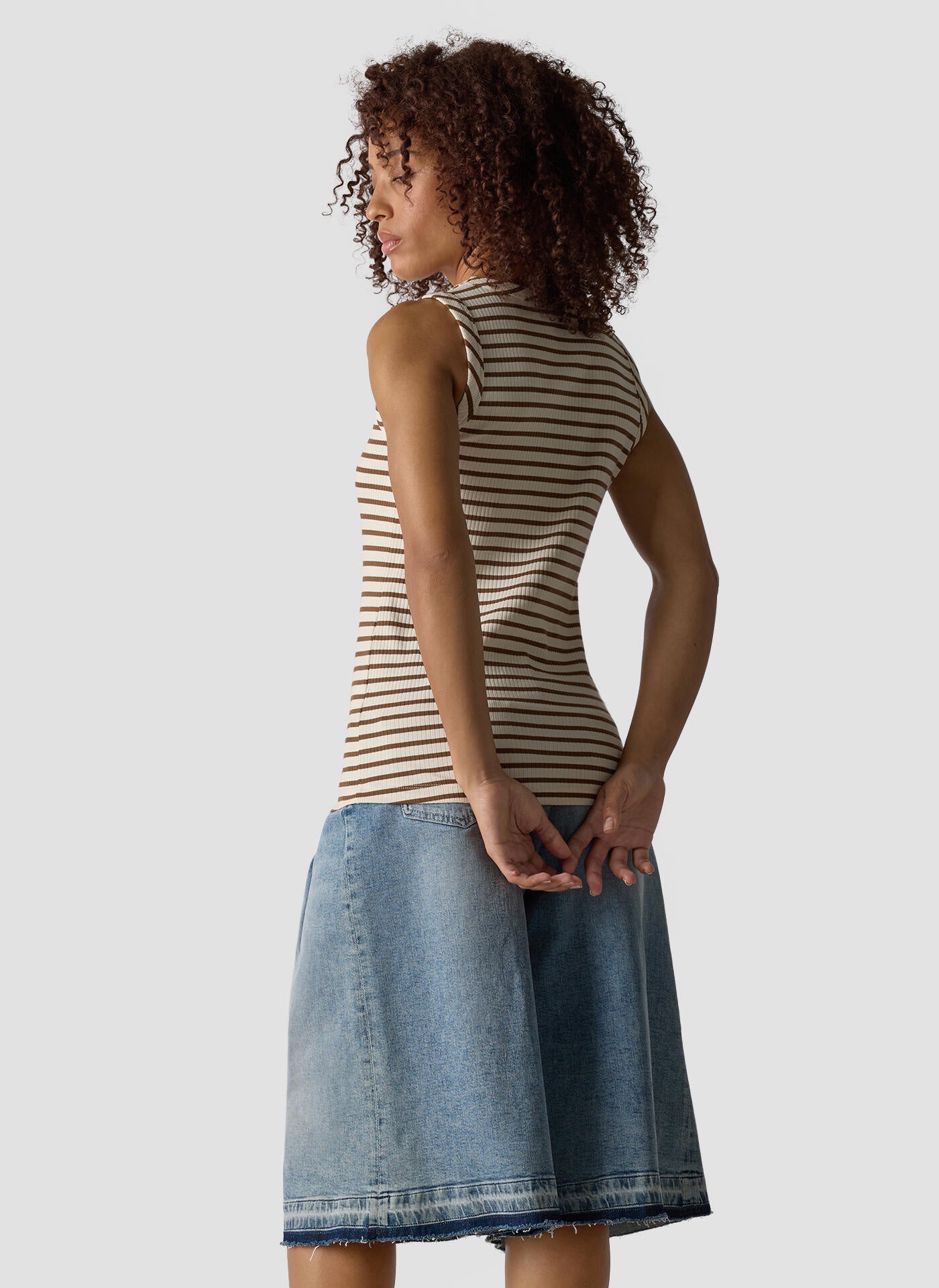 Tanktop aus Baumwollmix - 6667-NOUGAT - Braun