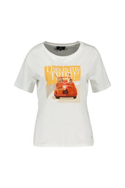 T-Shirt aus Baumwolle - 102 off-white - Weiß