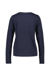 Langarmshirt aus Baumwollmix - 755 marine - Blau