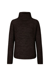 Grobstrickpullover mit Turtleneck - 1104 - Braun