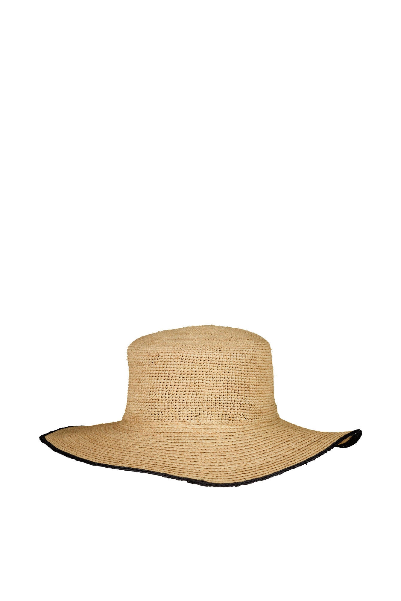 Strohhut aus Raffiastroh - 9310-leinen/schwarz - Beige