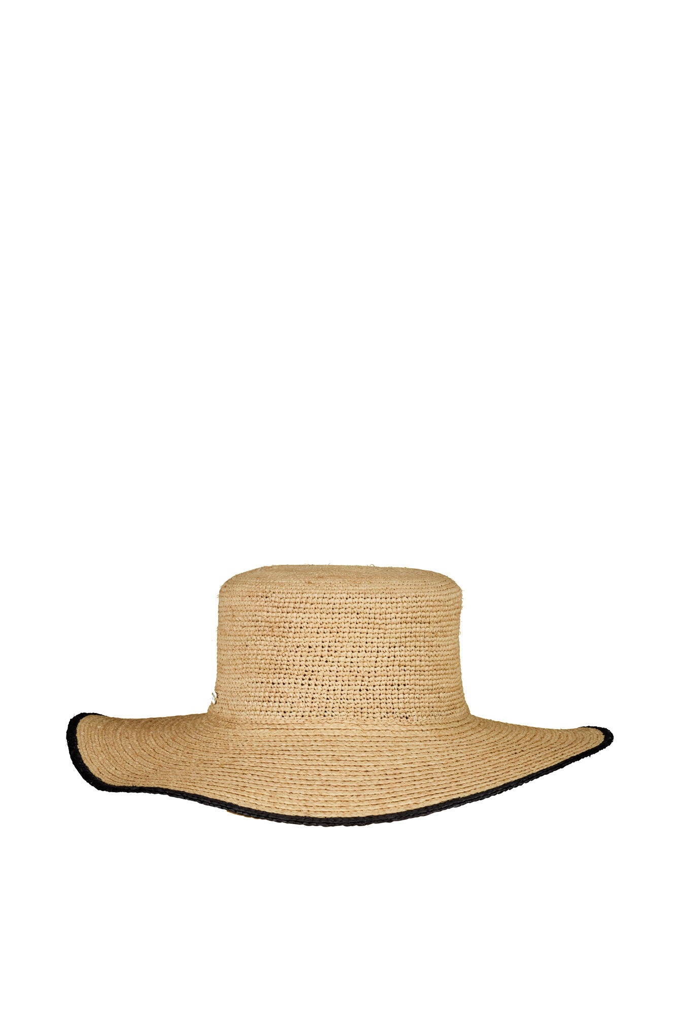 Strohhut aus Raffiastroh - 9310-leinen/schwarz - Beige