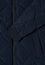 Steppmantel mit Bündchenkragen - 15631 dark navy blue - Blau