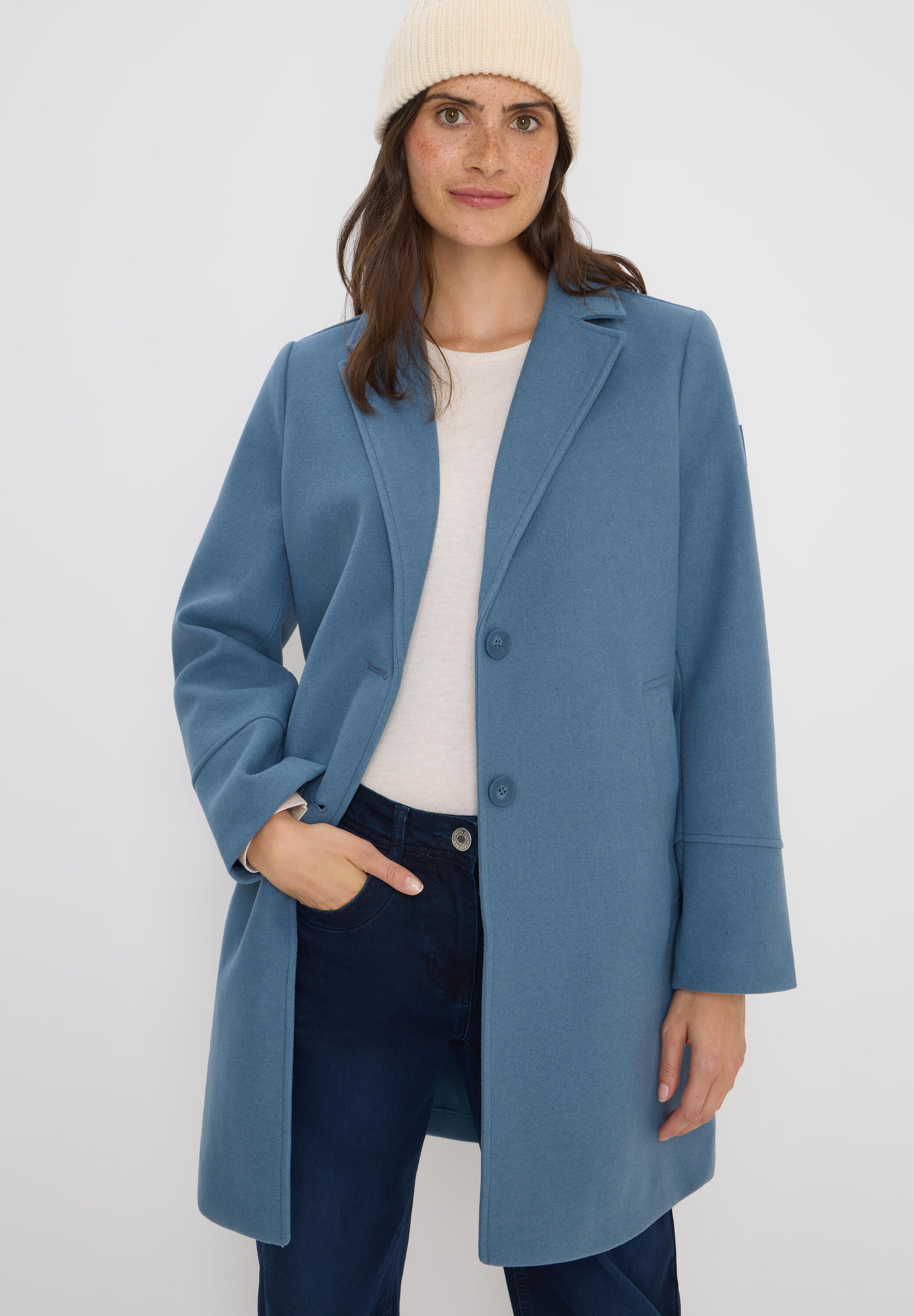 Kurzmantel - 16666 moonstone blue - Blau